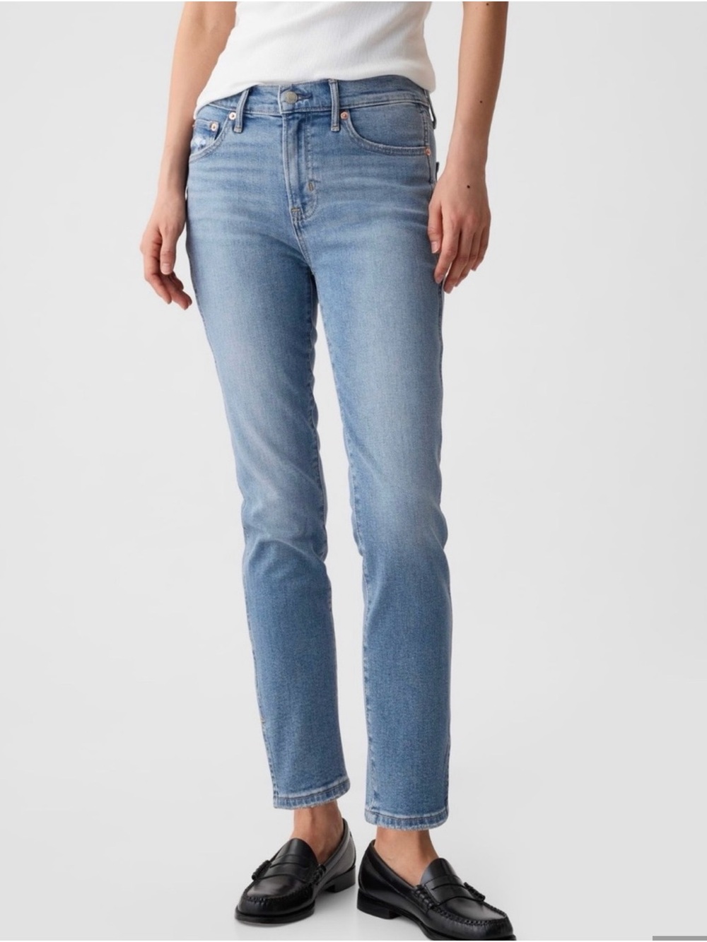 GAP Midrise Vintage Slim Split Hem Medium Wash